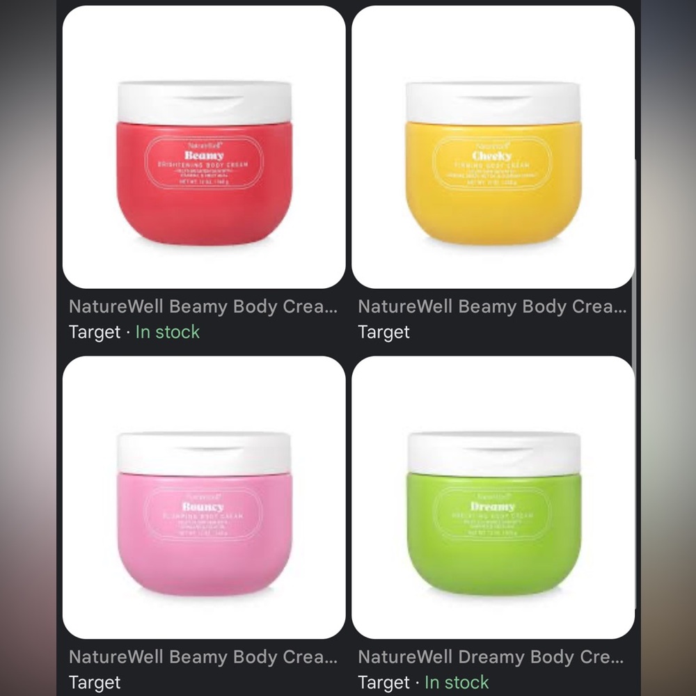 New! NatureWell Body Cream Set 3oz: Bouncy, Beamy, Dreamy, Cheeky. - Picture 4 of 5